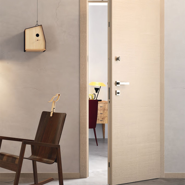 Garofoli - Porta blindata Sovrana con pannello Arca mod. 1L, laccato tortora spazzolato