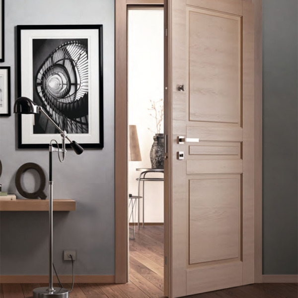 Garofoli - Porta blindata Sovrana con pannello Arca mod. 3B, grigio antico spazzolato