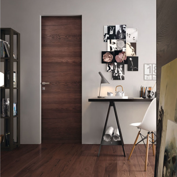 Garofoli - Porta blindata Sovrana mod Filomuro con pannelli mod. Orizzonte LT in rovere Wengè