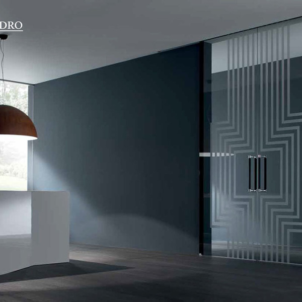 Henry Glass - Collezione Vetroveneto - Alessandro Mendini - Scorrevole esterno muro Inside decoro Labirinto